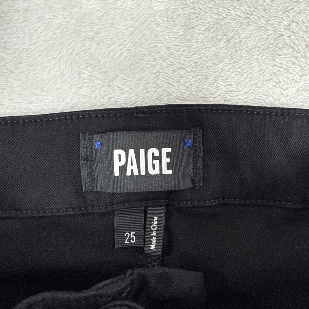 Paige Christy Cargo Pants Womens 25X26 Black Solid Elastic Waist Grunge GorpCore - Picture 3 of 7